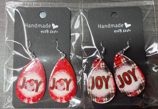 Joy Christmas earrings