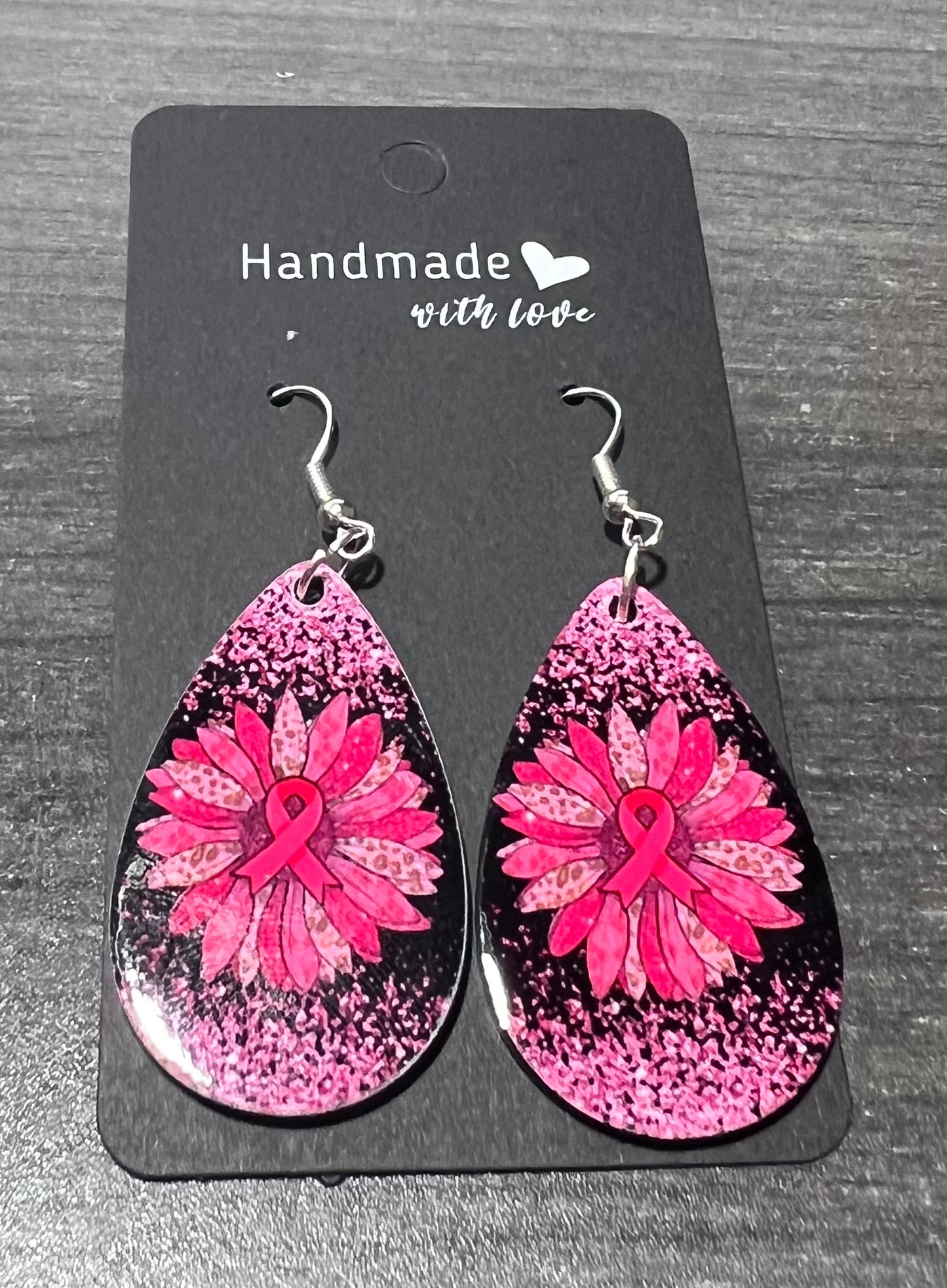 Breast cancer earrings